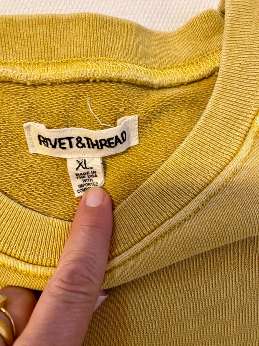 Rivet & Thread Balloon Sleeve Sweatshirt Yellow XL - Picture 6 of 8